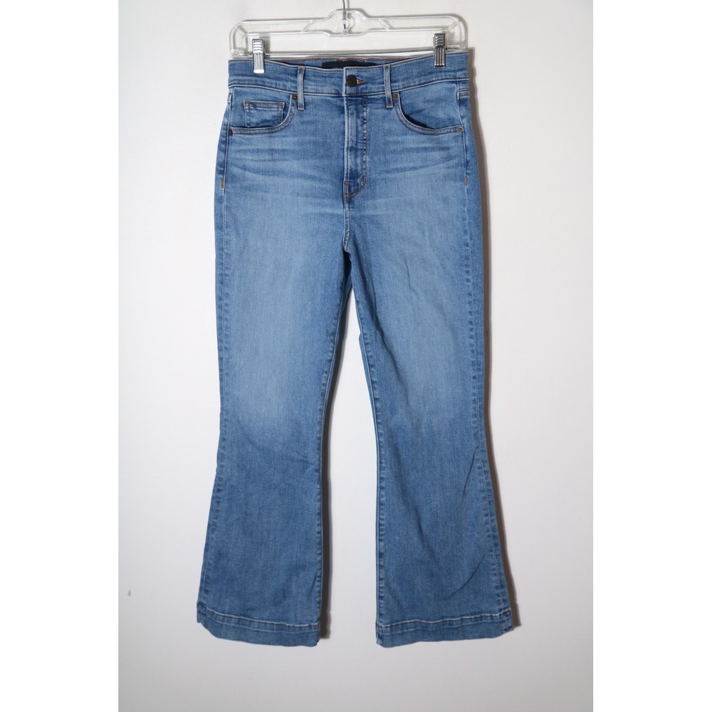 Veronica Beard Womens Carson Ankle Flare High Rise Jeans 28 Medium Wash